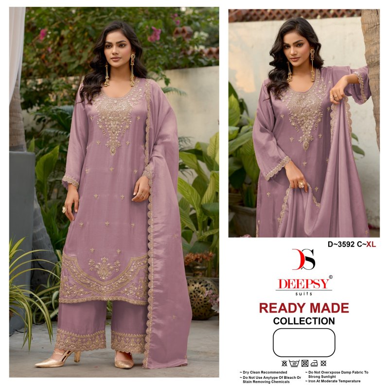 D 3592 A To D By Deepsy Viscose Tissue Silk Readymade Pakistani Suits 